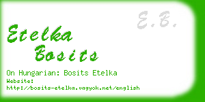 etelka bosits business card